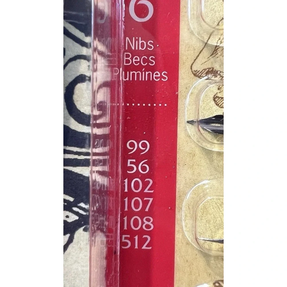 2011 Speedball 2964 Calligraphy Pen 6‎ Nibs 99,56,102,107,108,&512 Sketching NOS